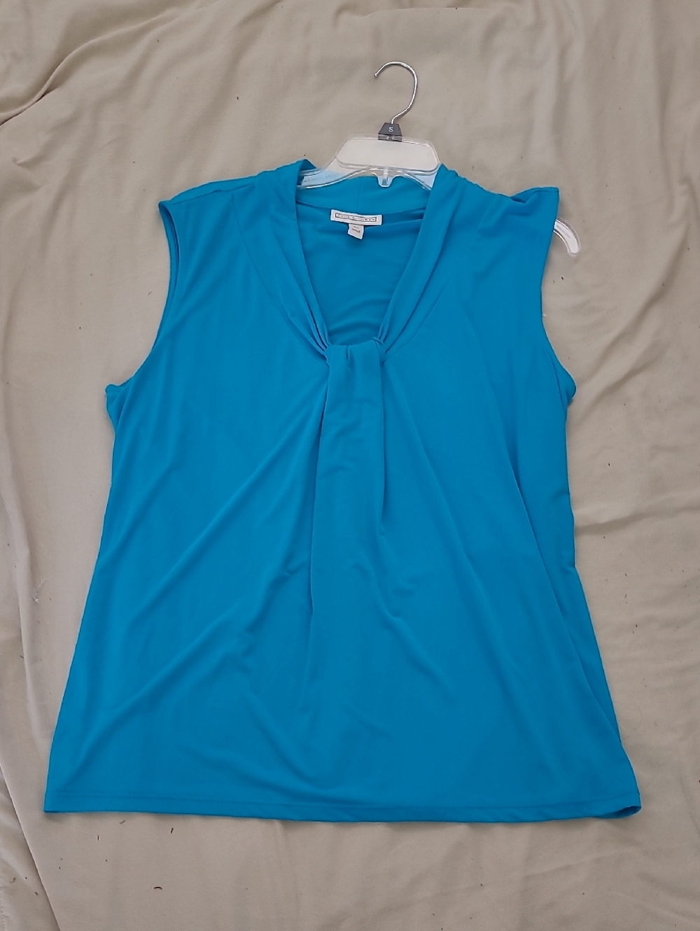 Dana Buchman Bright Teal Knot-Front Sleeveless Camisole
